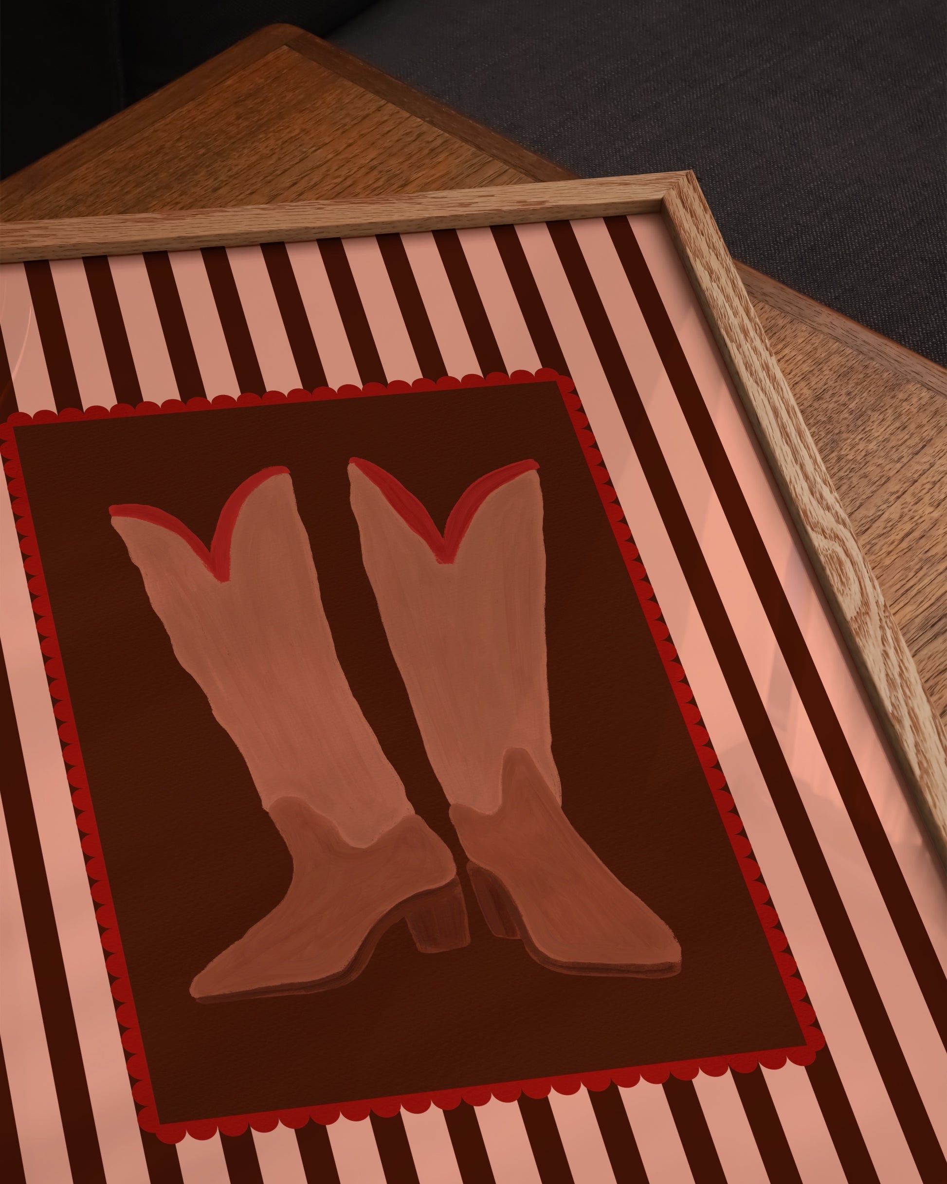 Retro Cowboy Boots Print- Wall Art -Paperhus- Printable wall art - Instant downloads - DIY home decor -Paperhus