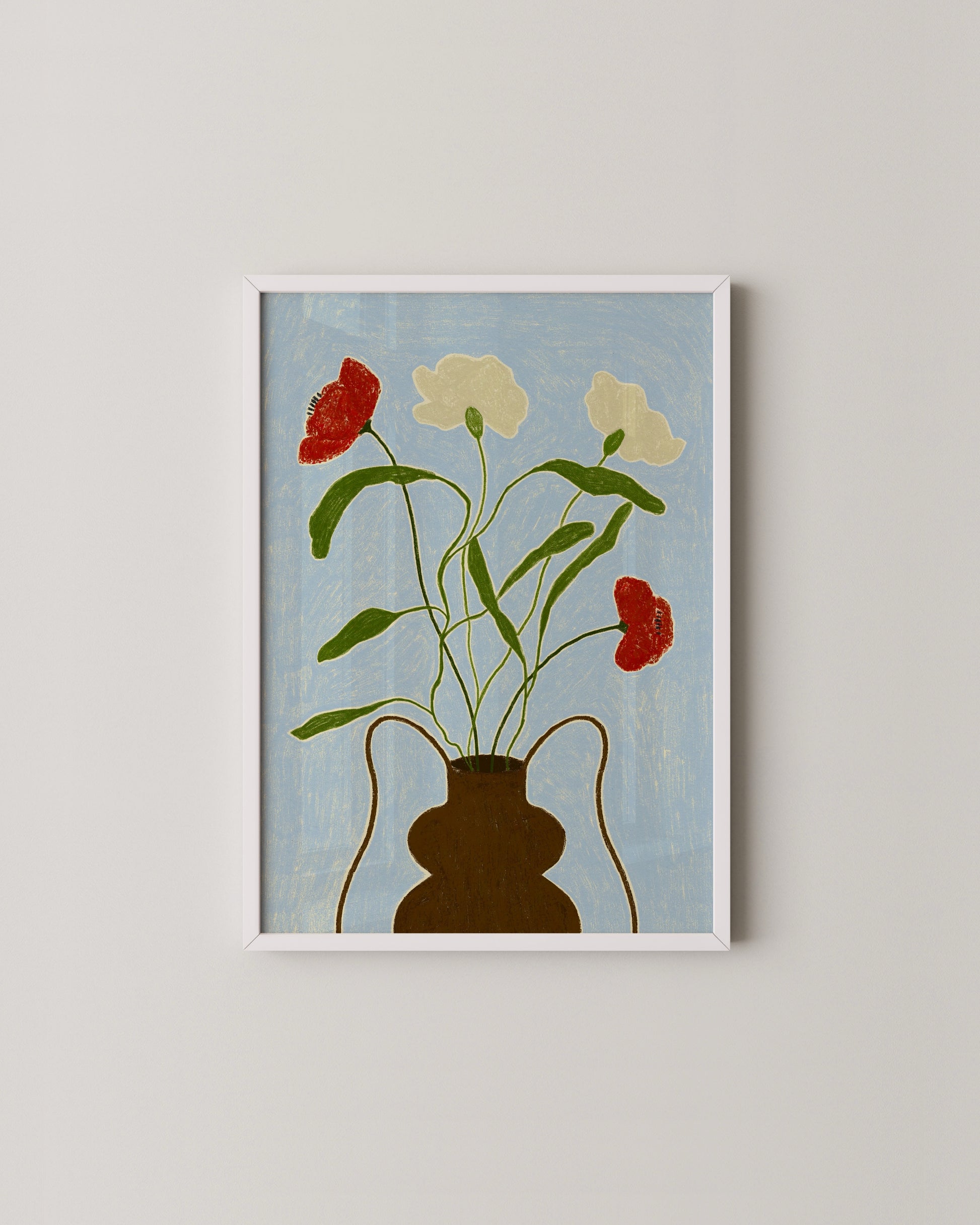 Crayon Florals Print- Wall Art -Paperhus- Printable wall art - Instant downloads - DIY home decor -Paperhus