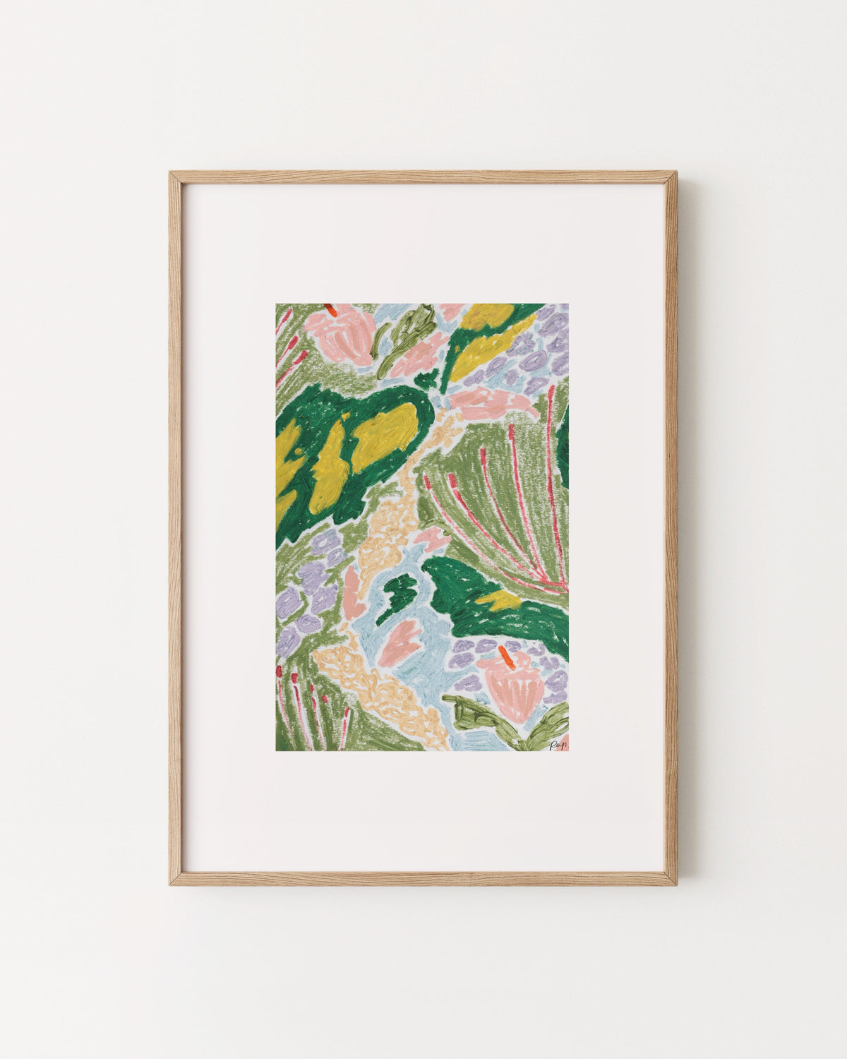 Colourful Botanical Oil Pastel Printable Art