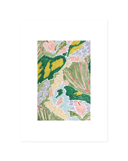 Colourful Botanical Oil Pastel Printable Art