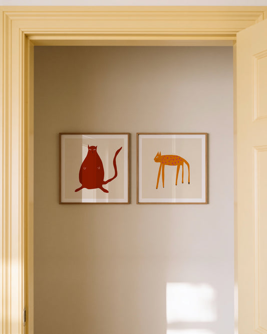 Cat Illustration. Set Of 2