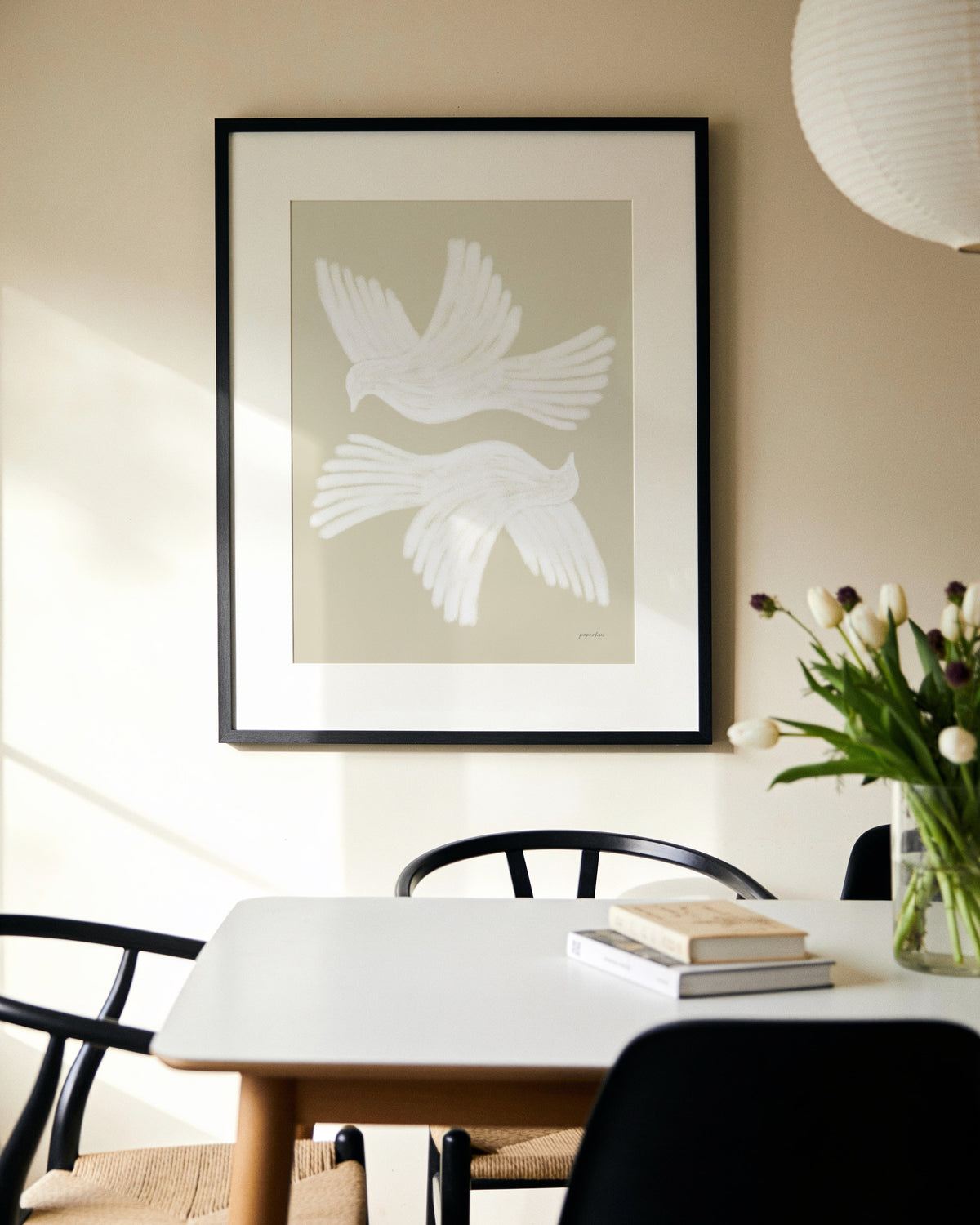 Neutral Flying Doves Printable Wall Art
