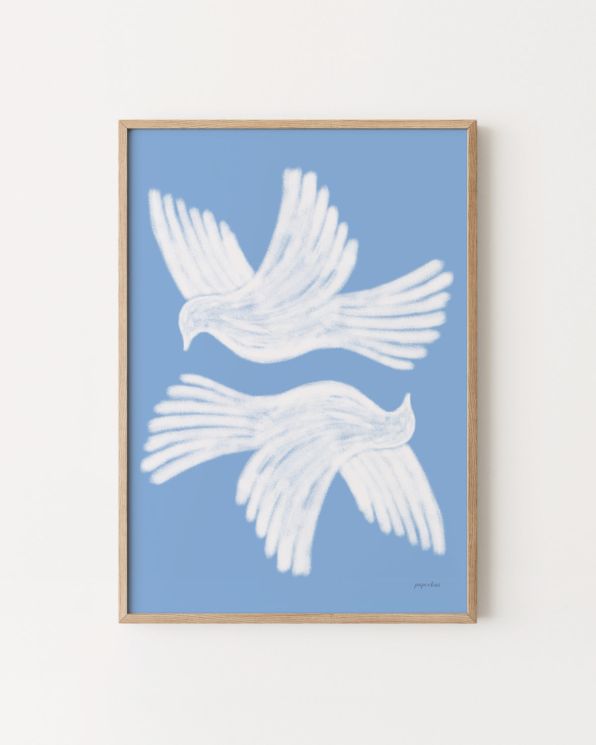 Cobalt Blue Flying Doves Printable Wall Art