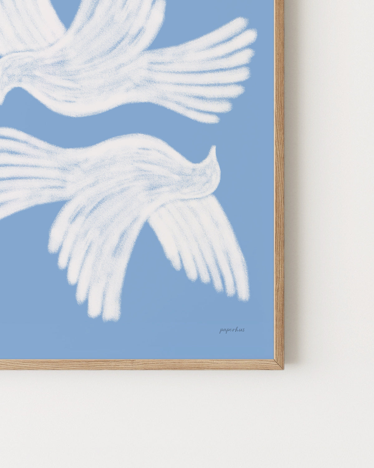 Cobalt Blue Flying Doves Printable Wall Art