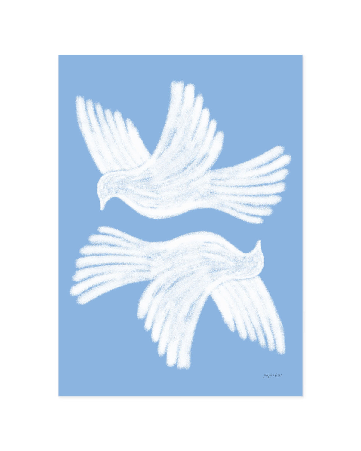 Cobalt Blue Flying Doves Printable Wall Art
