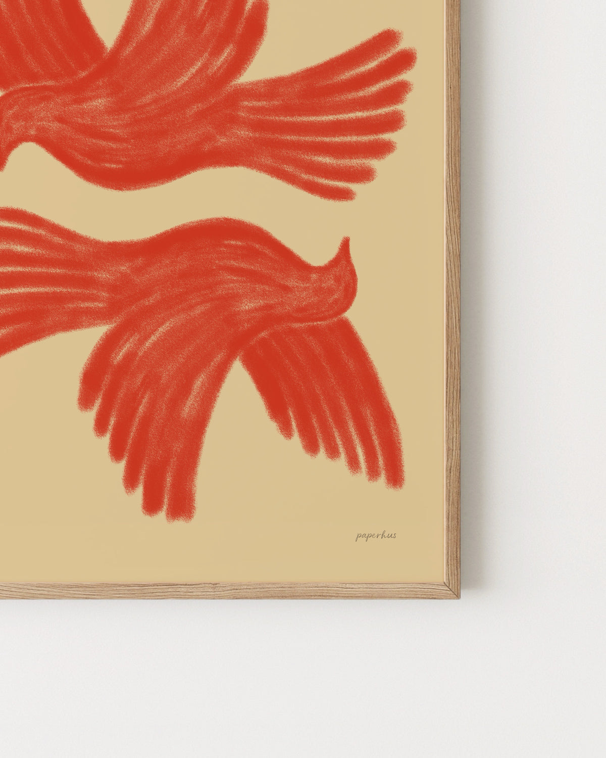 Vibrant Red Doves Printable Wall Art