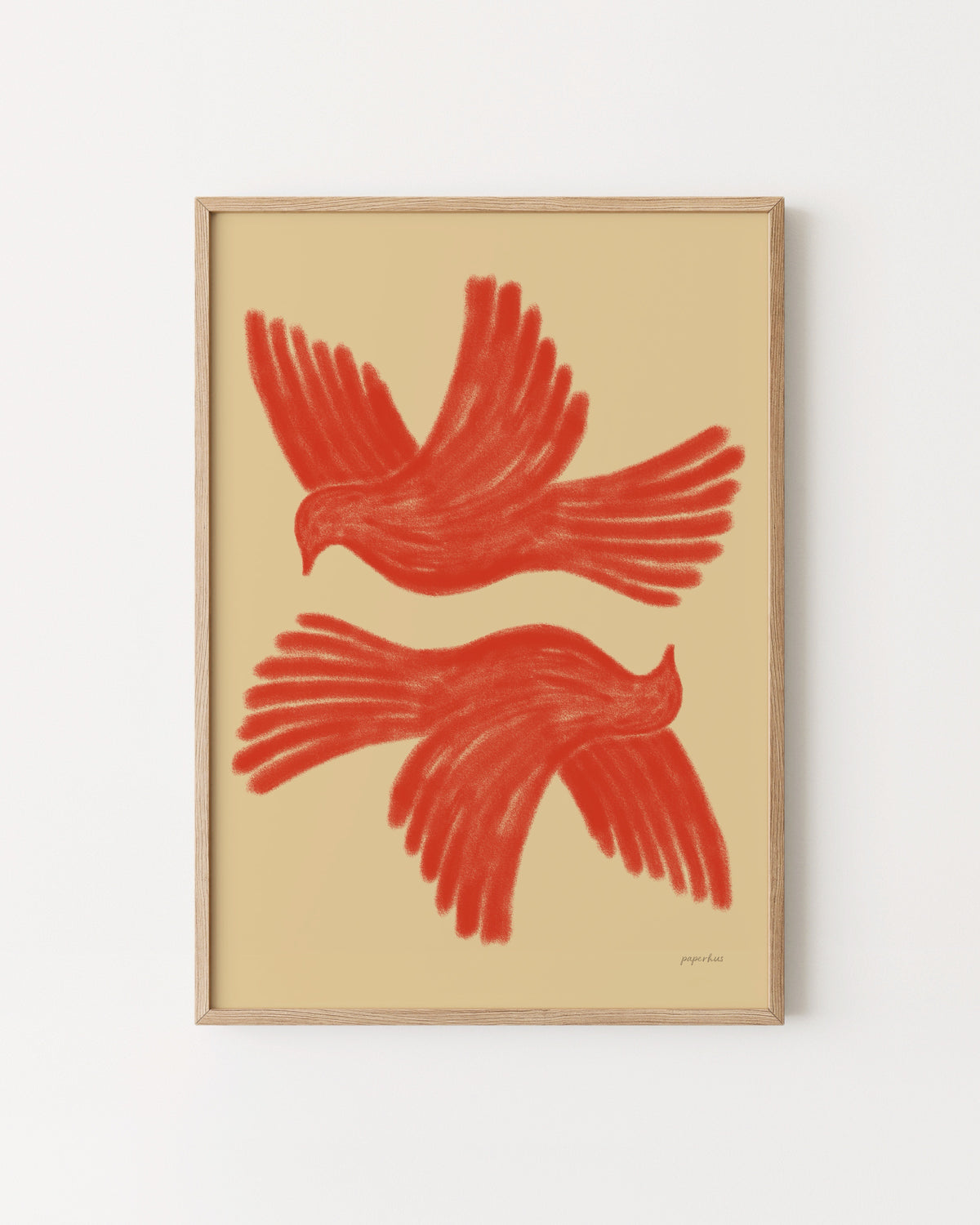 Vibrant Red Doves Printable Wall Art