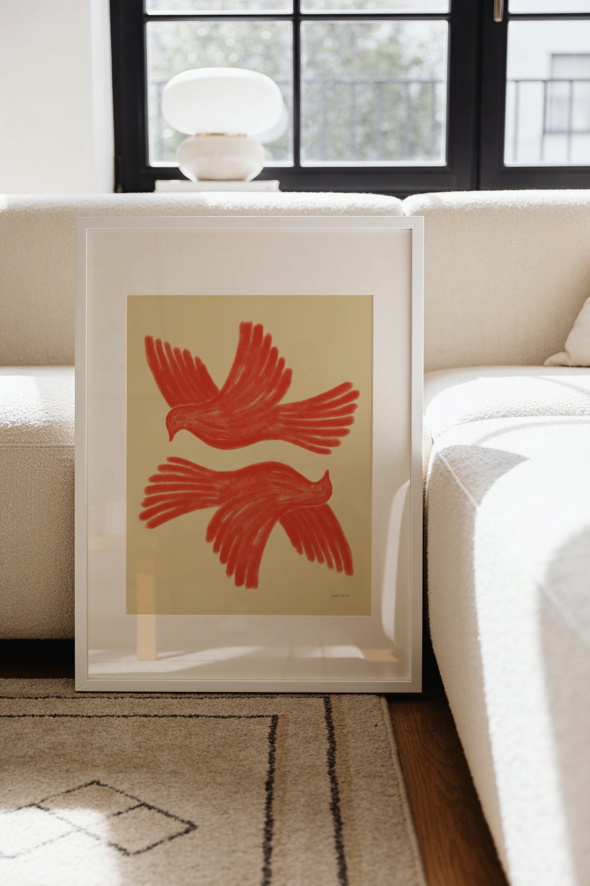 Vibrant Red Doves Printable Wall Art