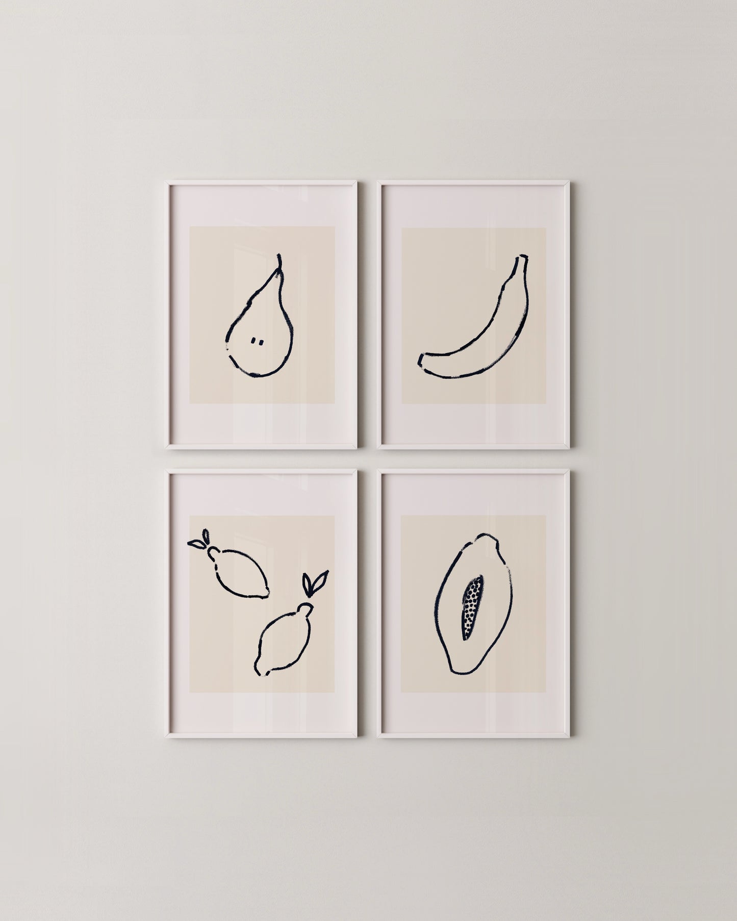 Fruit Doodle Print Set- Wall Art -Paperhus- Printable wall art - Instant downloads - DIY home decor -Paperhus