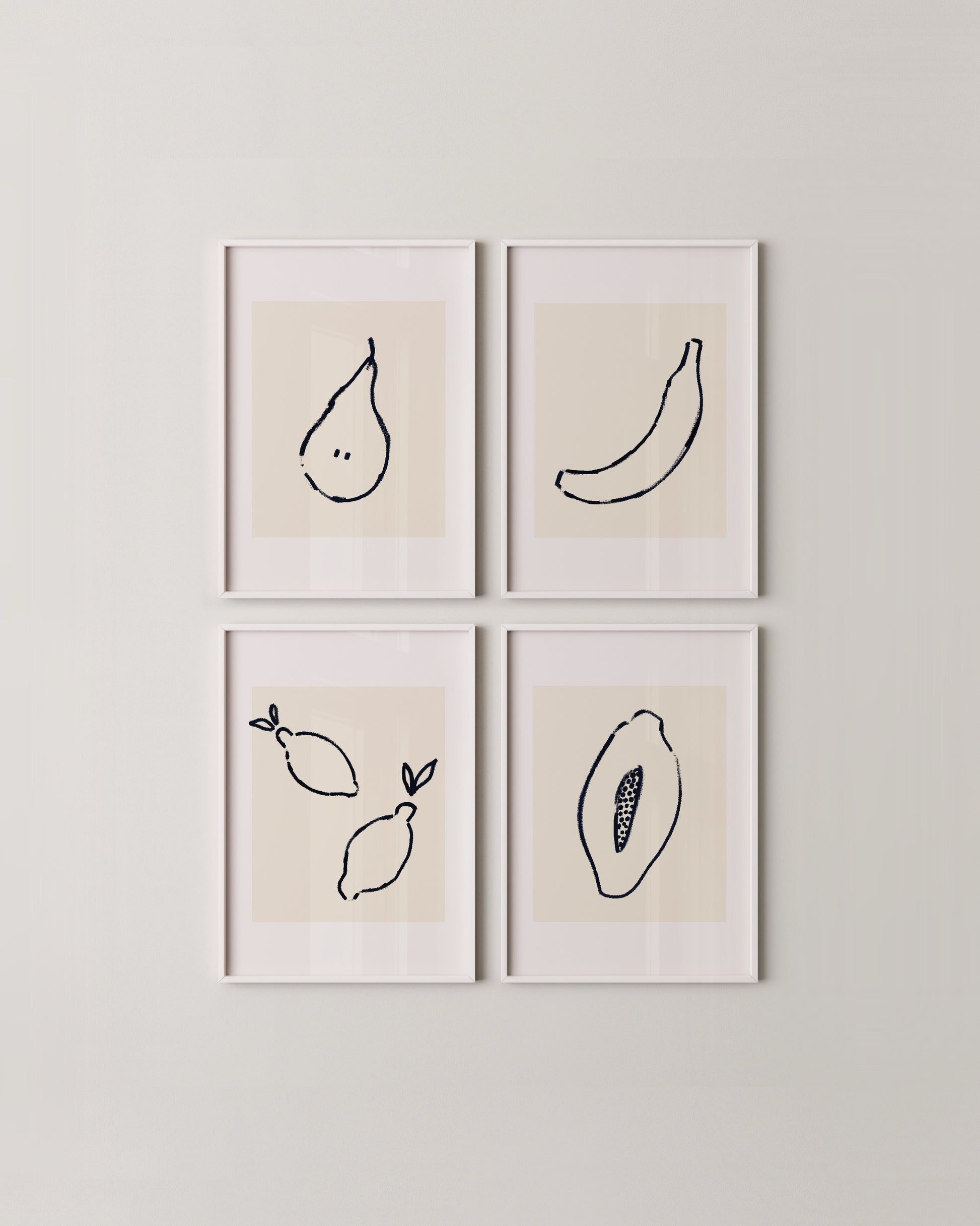 Fruit Doodle Print Set- Wall Art -Paperhus- Printable wall art - Instant downloads - DIY home decor -Paperhus