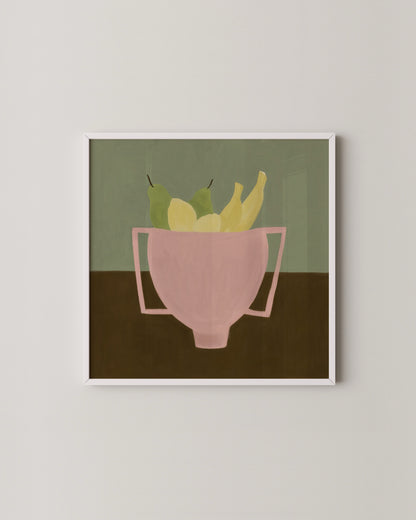 Pink Fruit Bowl Print- Wall Art -Paperhus- Printable wall art - Instant downloads - DIY home decor -Paperhus