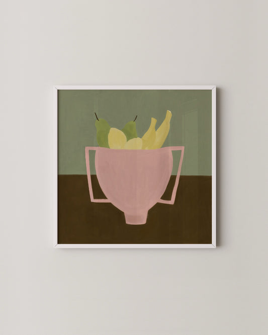 Pink Fruit Bowl Print- Wall Art -Paperhus- Printable wall art - Instant downloads - DIY home decor -Paperhus