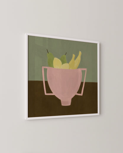 Pink Fruit Bowl Print- Wall Art -Paperhus- Printable wall art - Instant downloads - DIY home decor -Paperhus