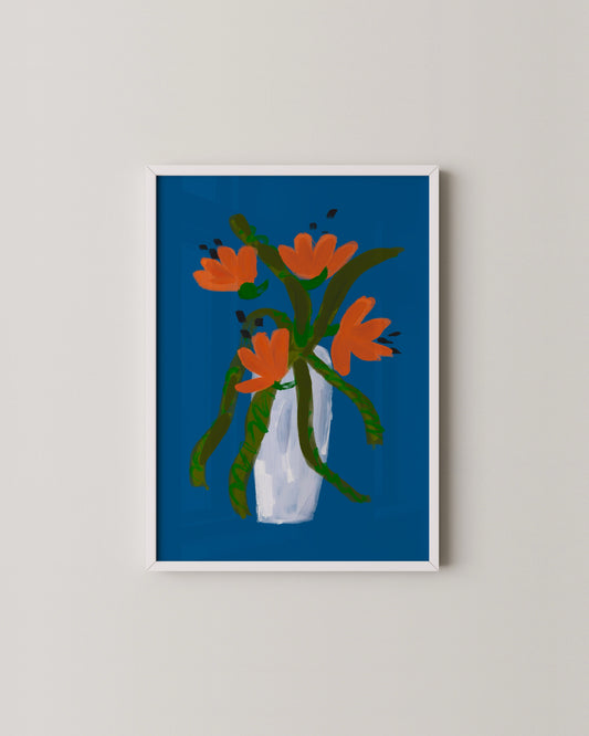 Blue Floral Vase