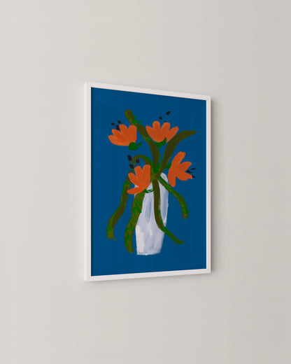 Blue Floral Vase