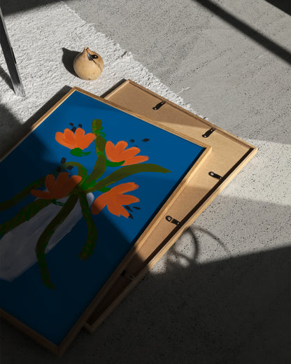 Blue Floral Vase