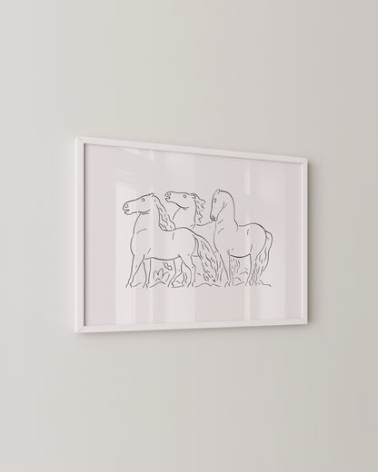 Wild Horses Print- Wall Art -Paperhus- Printable wall art - Instant downloads - DIY home decor -Paperhus