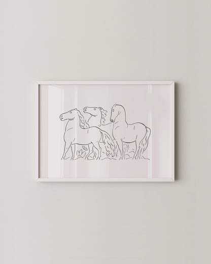 Wild Horses Print- Wall Art -Paperhus- Printable wall art - Instant downloads - DIY home decor -Paperhus