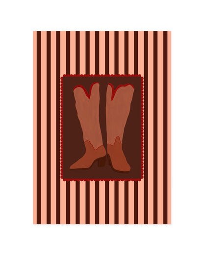 Retro Cowboy Boots Printable Wall Art | Digital Download printable wall art by Paperhus
