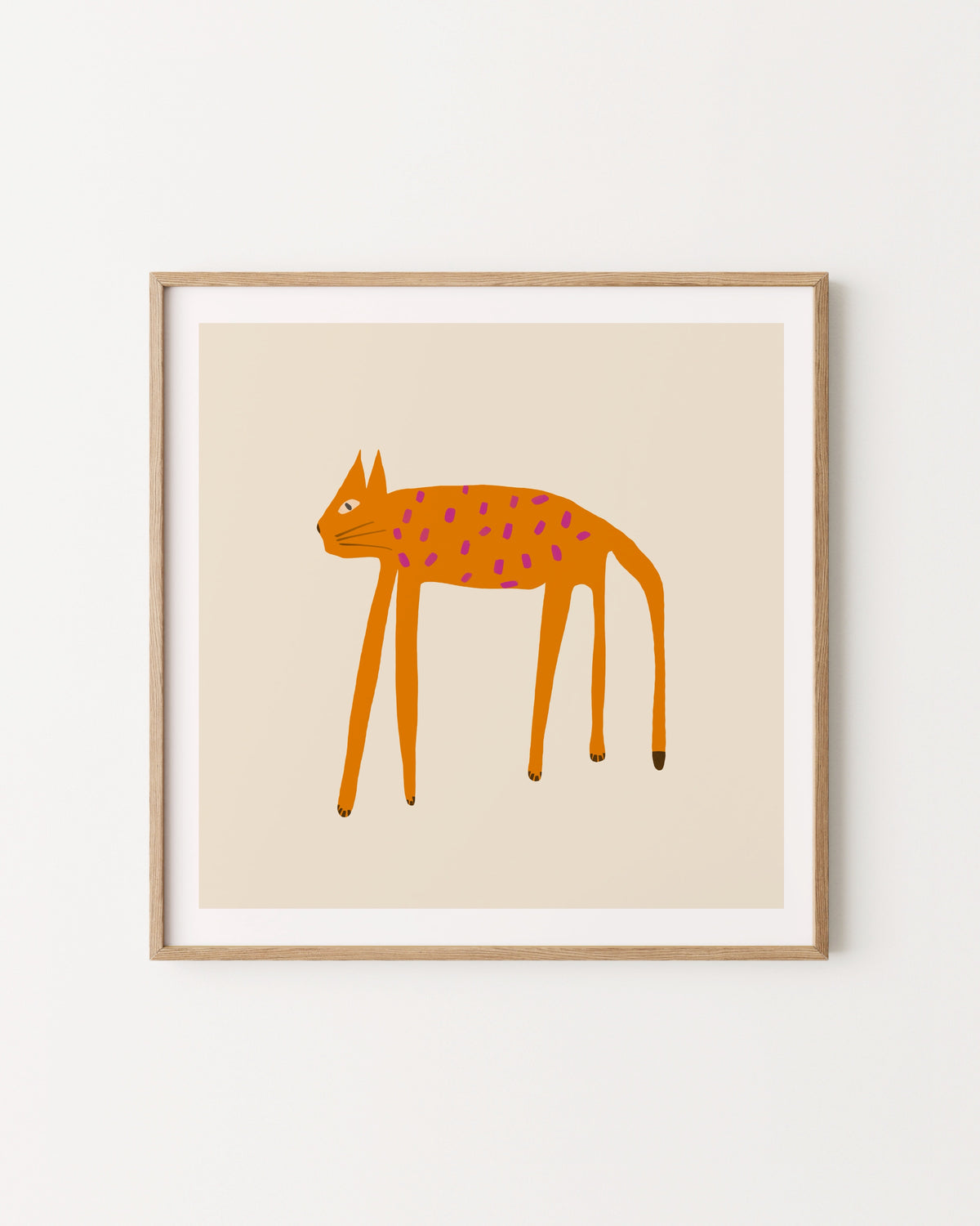Orange Cat Illustration Printable Wall Art