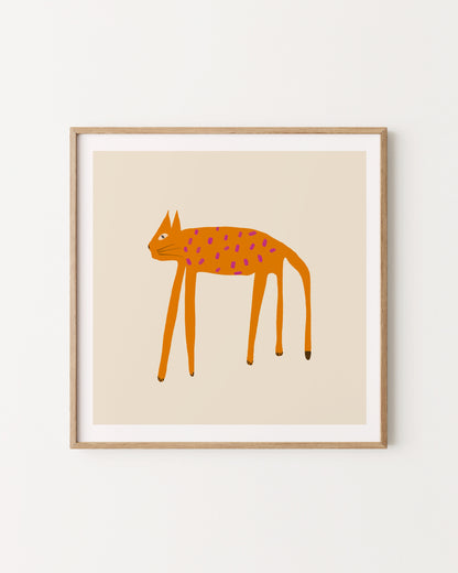 Orange Cat Illustration Printable Wall Art