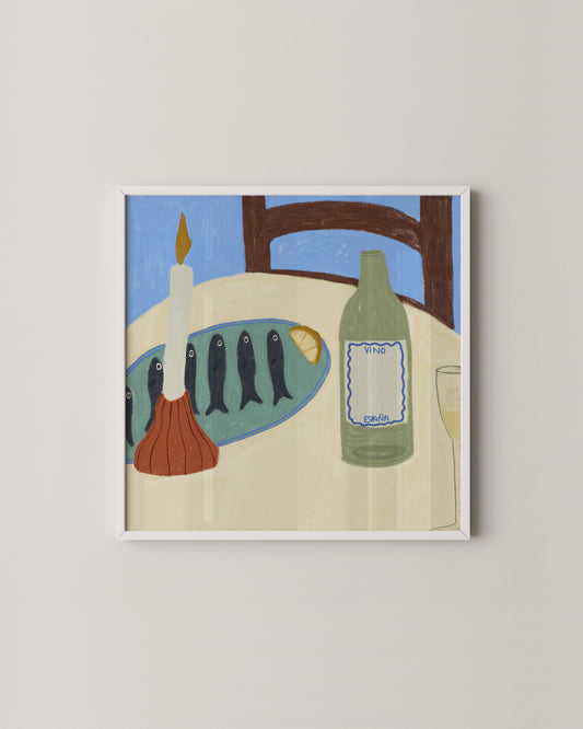 Sardines and Wine Print