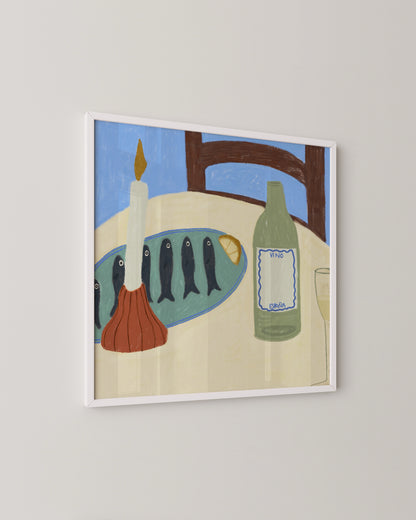 Sardines and Wine Print