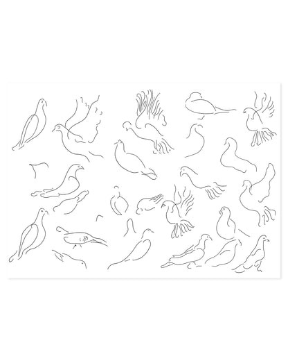Bird Line Drawing Printable Wall Art | Digital Download printable wall art by Paperhus