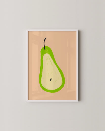 Crayon Pear Print