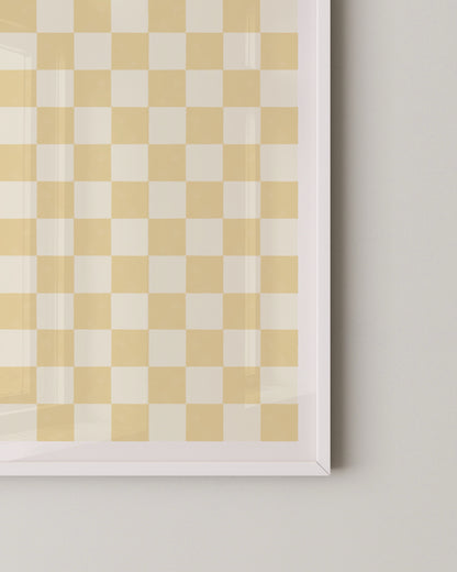 Yellow Checkerboard Print