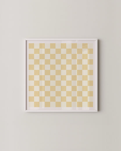 Yellow Checkerboard Print