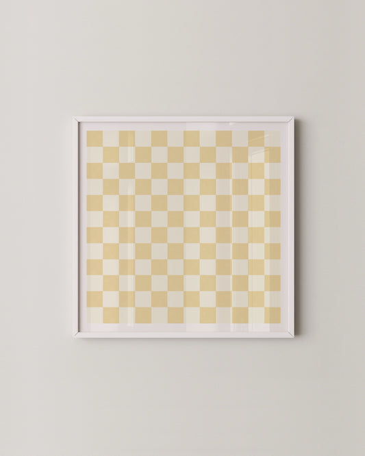 Yellow Checkerboard Print