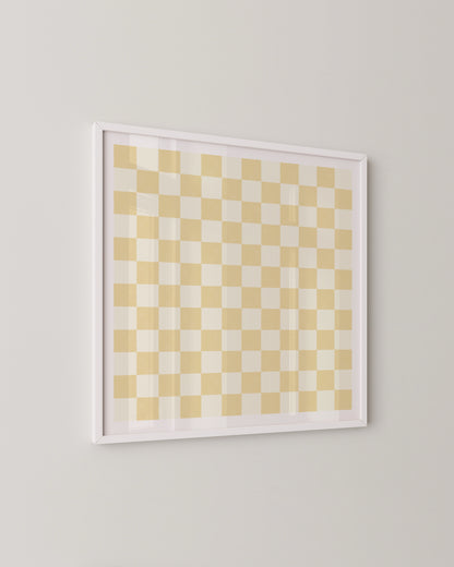 Yellow Checkerboard Print
