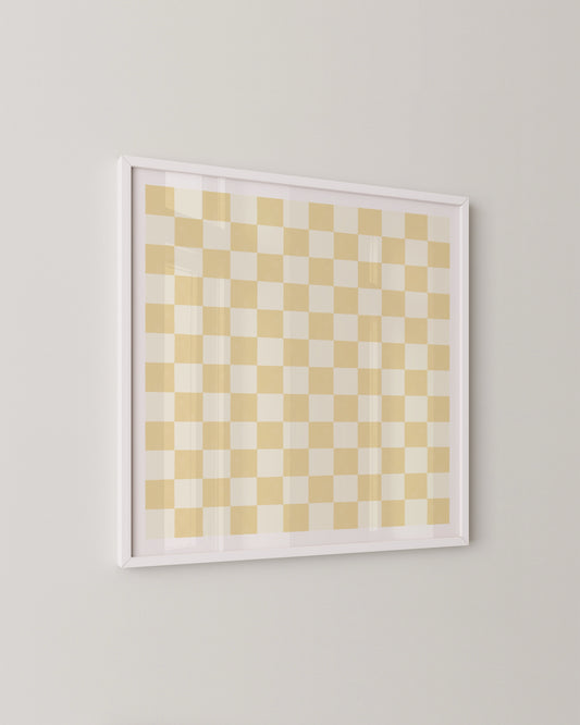 Yellow Checkerboard Print