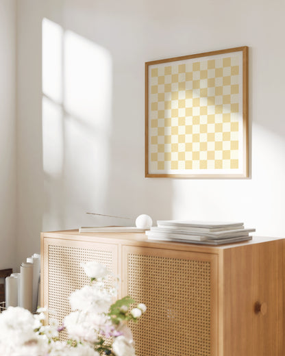 Yellow Checkerboard Print