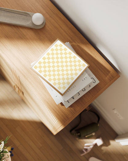 Yellow Checkerboard Print