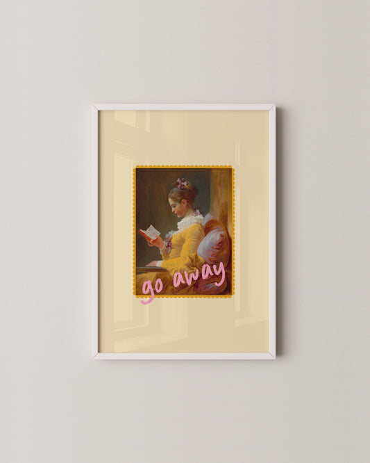 Go Away Print | Fun Humorous Wall Art | Reading Nook