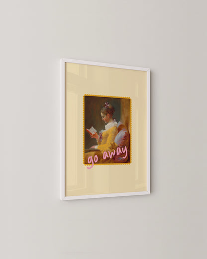Go Away Print | Fun Humorous Wall Art | Reading Nook