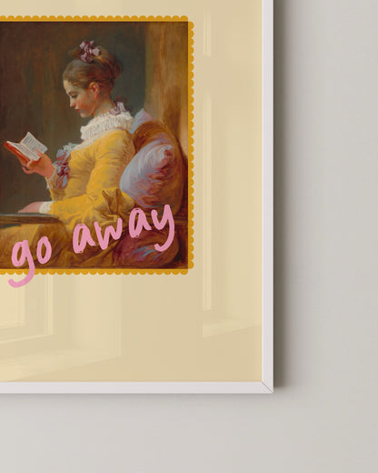 Go Away Print | Fun Humorous Wall Art | Reading Nook