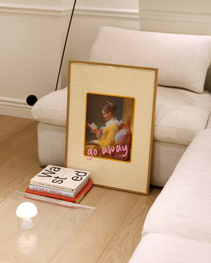 Go Away Print | Fun Humorous Wall Art | Reading Nook