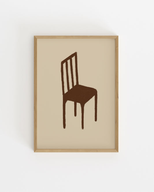 Kitchen Objects. Wooden Chair-printable wall art by Paperhus