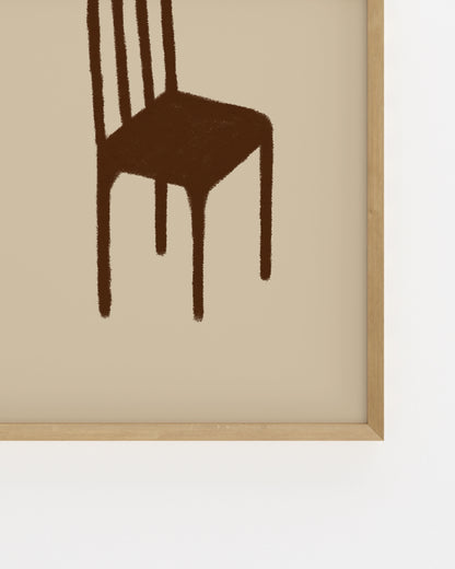Kitchen Objects. Wooden Chair-printable wall art by Paperhus
