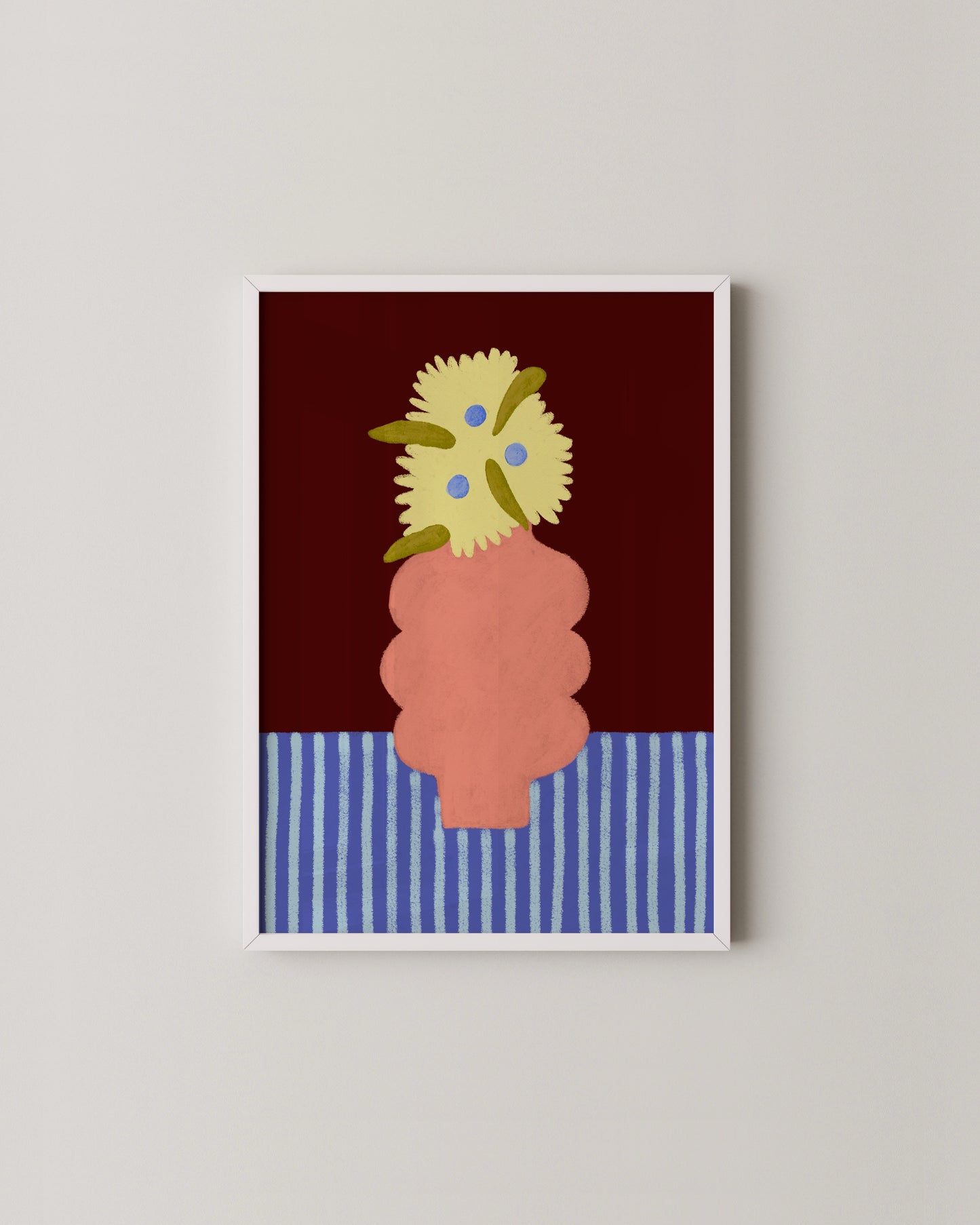 Playful Vase Print | Burgundy Pink Print