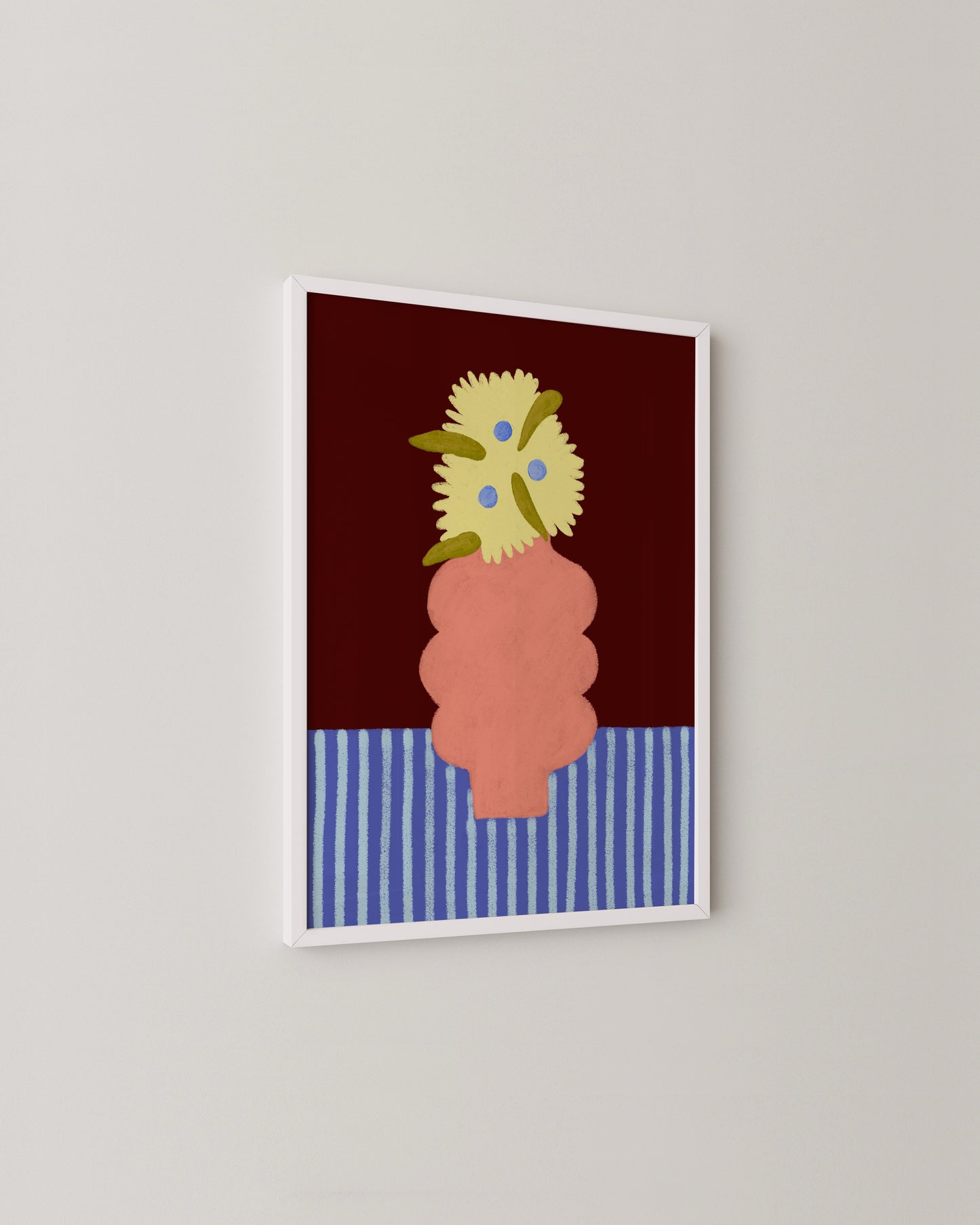 Playful Vase Print | Burgundy Pink Print