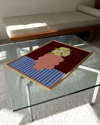 Playful Vase Print | Burgundy Pink Print