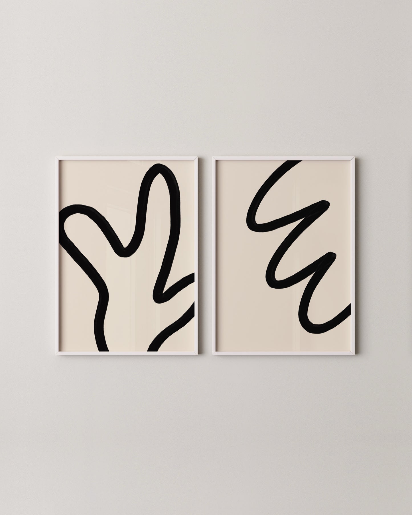 Minimal Line Art Set of 2 Prints | Abstract Wall Art
