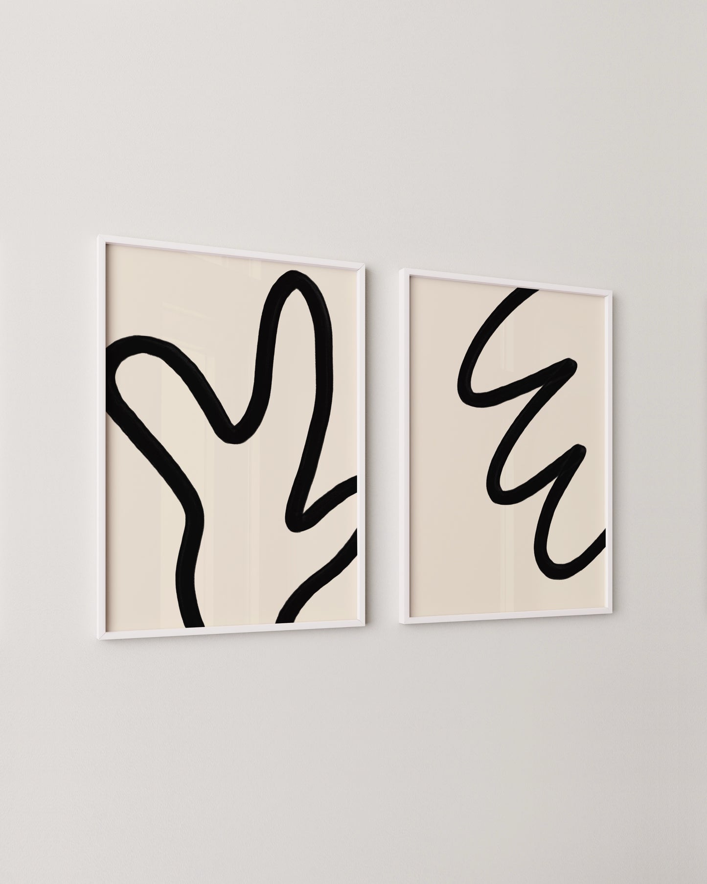 Minimal Line Art Set of 2 Prints | Abstract Wall Art