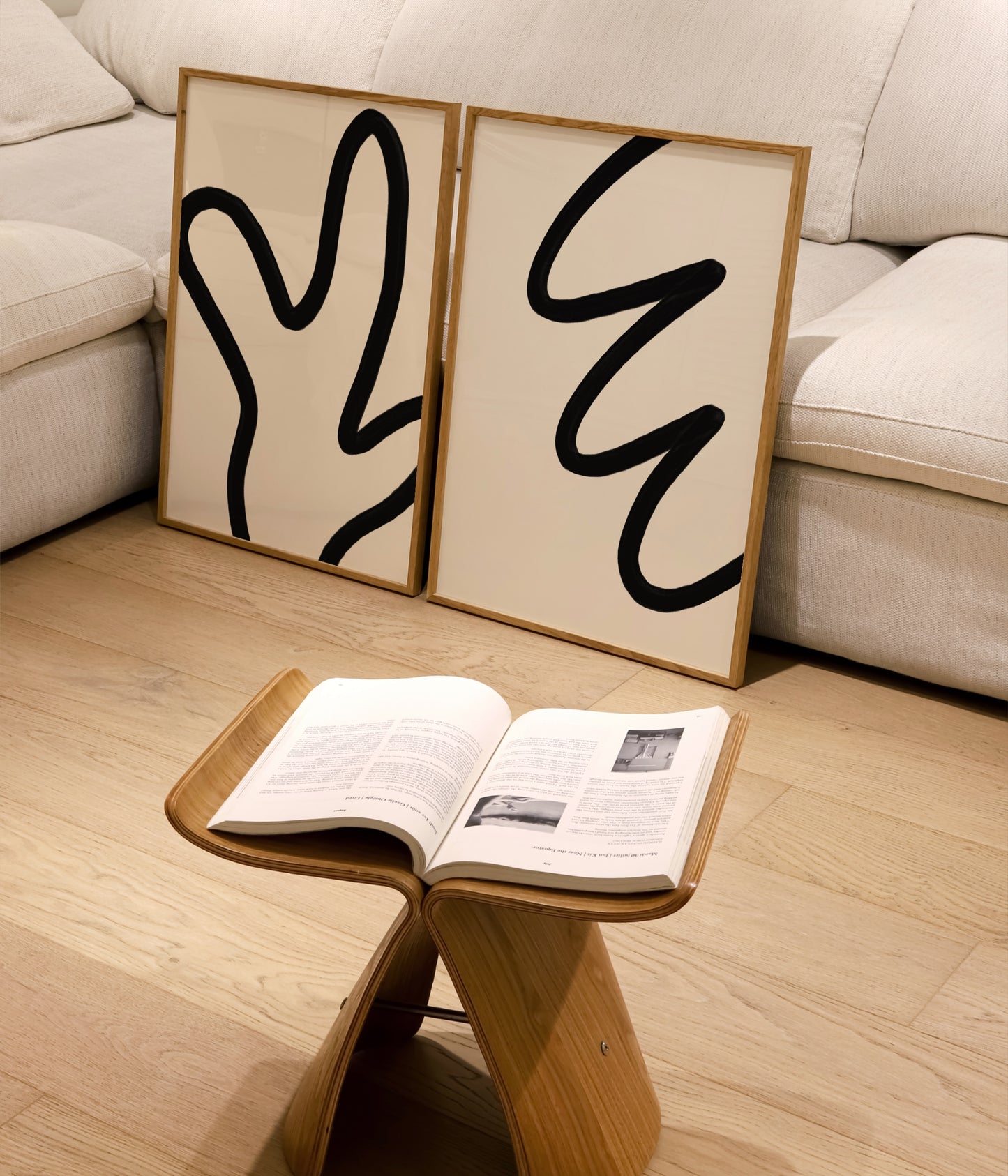 Minimal Line Art Set of 2 Prints | Abstract Wall Art