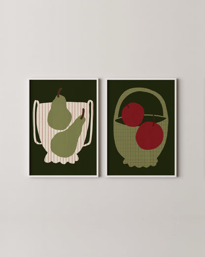 Fruit Basket Print Set Of 2 | Kitchen Decor