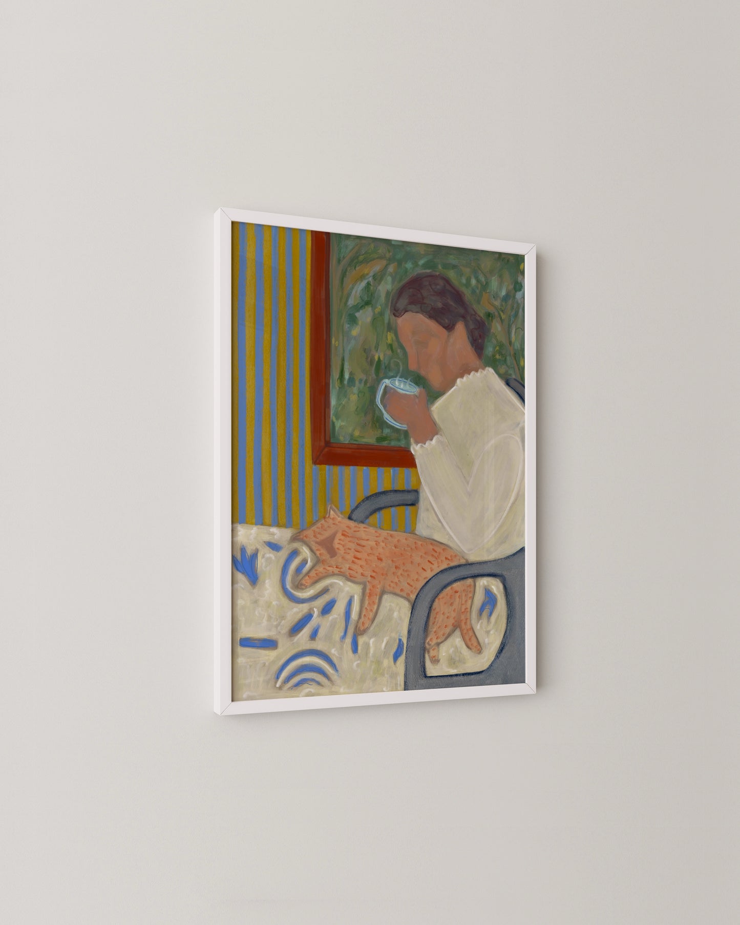 Me & My Cat Print | Calming Reading Nook Print